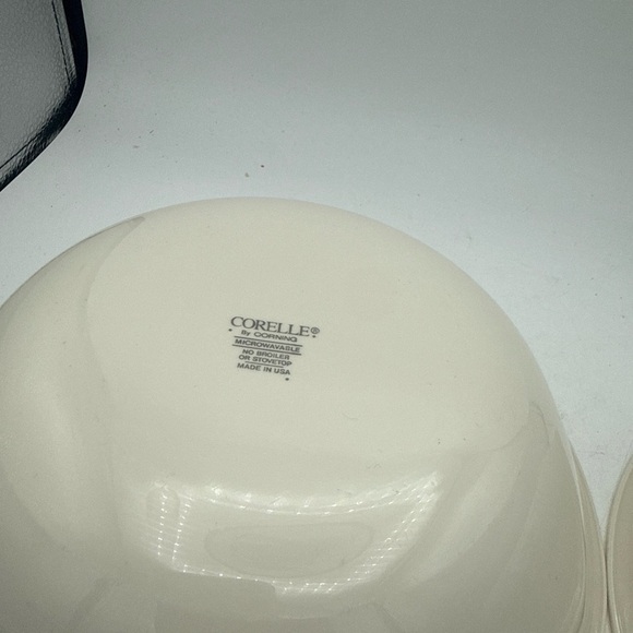 2 VTG Vegetable Serving Bowls Ivory Almond Plain Round Replacement Dishes - Picture 5 of 6